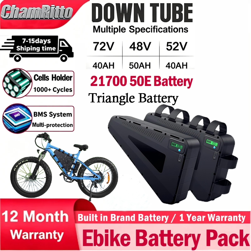 72V 50Ah 21700 Lithium Battery - Elektrofahrrad 60V 72V Dreieck-Chamrider-Akku 36V 48V