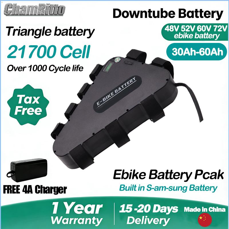 72V 50Ah 21700 Lithium Battery - 60V/72V 3000W Dreieck-Elektrofahrrad-Akku 36V 48V 52V