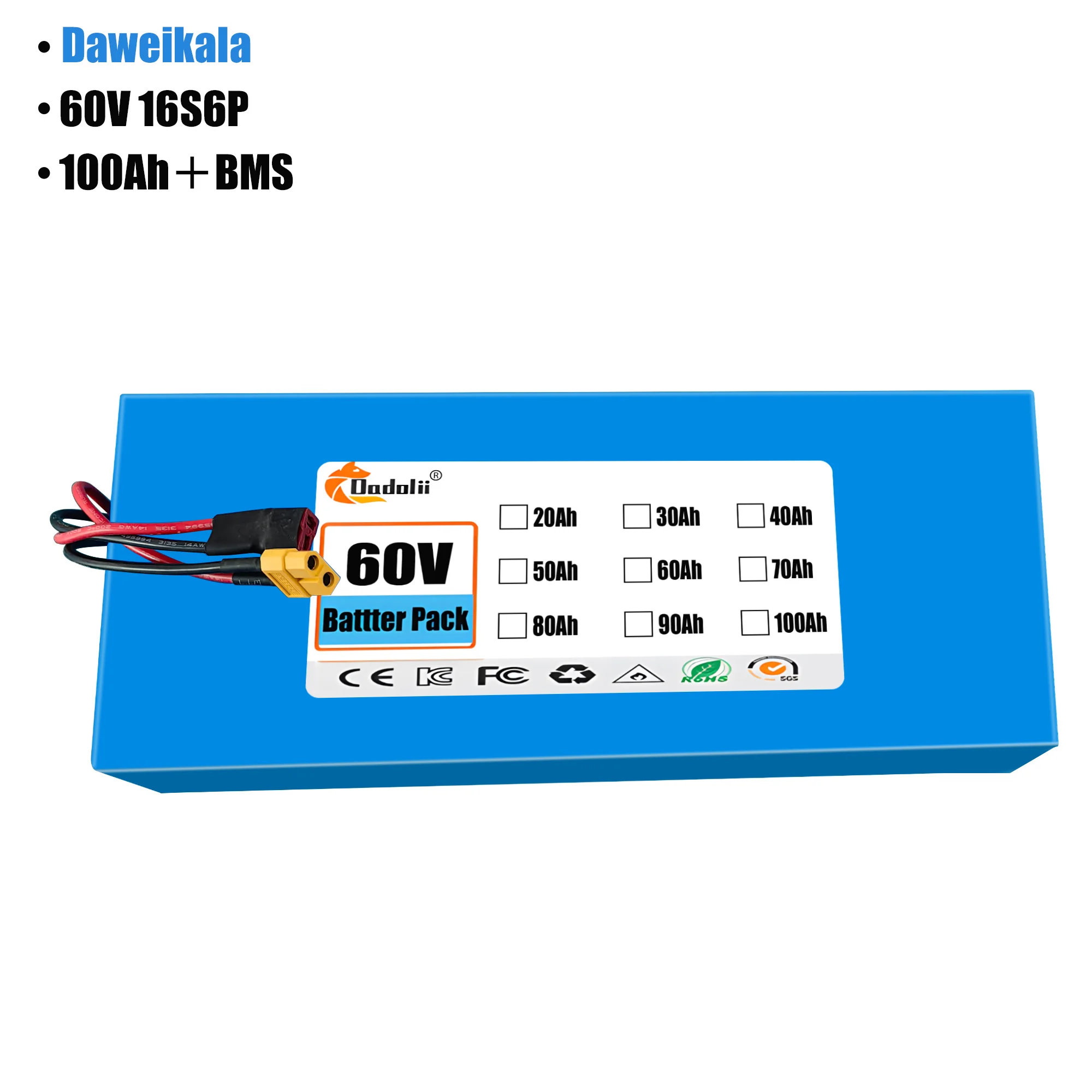 60V 100Ah 16S6P E-Bike-Akku 18 – 60V 50Ah Electric Scooter Battery Bewertung und Preis