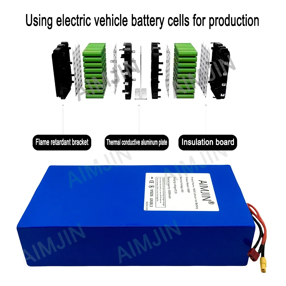 16S8p 1000-3000W Nagelneue Lit – 60V 50Ah Electric Scooter Battery Bewertung und Preis
