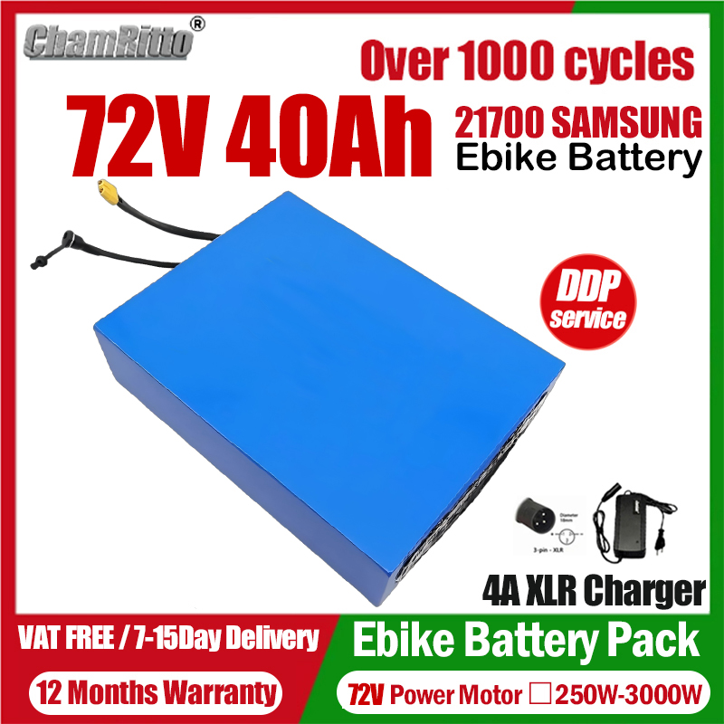 Elektrisches Fahrrad eBike Cha – 72V 50Ah 21700 Lithium Battery Bewertung und Preis