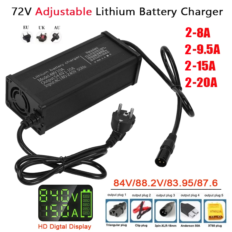 72V 2-8A 2-9,5A 2-15A 2-20A Ei – 72V 15A Fast Charger Bewertung und Preis